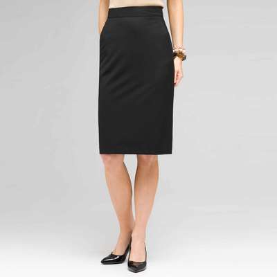 Slim Skirt With Back Kick Pleats